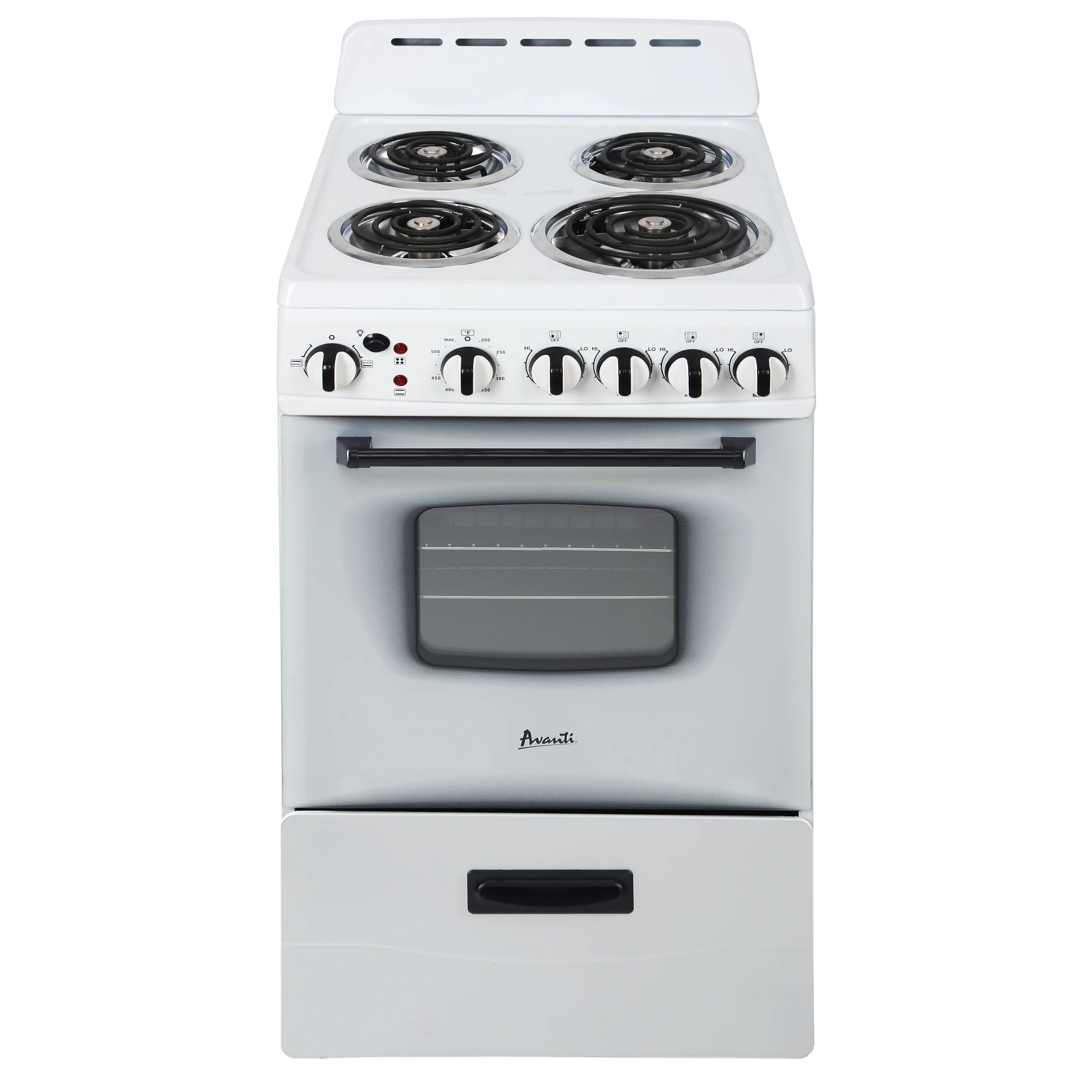 Avanti - ERU200P0W. Avanti 20 Electric Range Oven with Framed Glass Door. in White