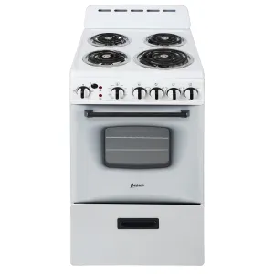 Avanti - ERU200P0W. Avanti 20 Electric Range Oven with Framed Glass Door. in White