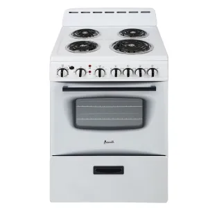 Avanti - ERU240P0W. Avanti 24 Electric Range Oven with Framed Glass Door. in White