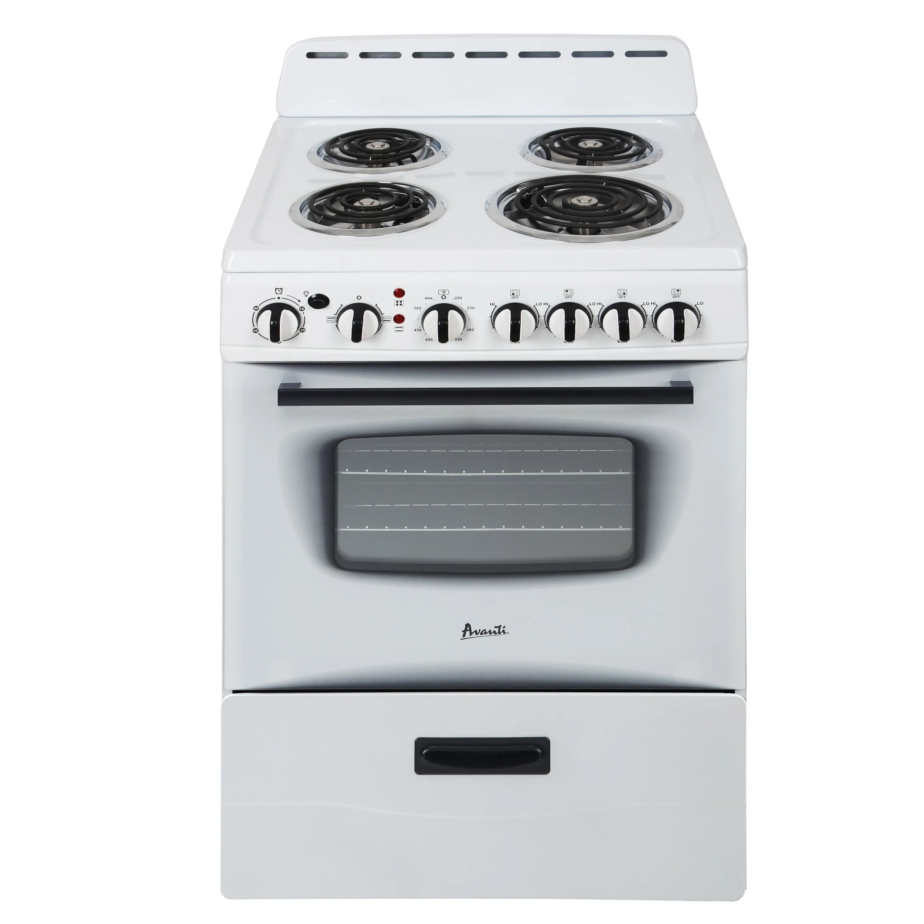 Avanti - ERU240P0W. Avanti 24 Electric Range Oven with Framed Glass Door. in White