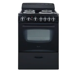 Avanti - ERU240P1B. Avanti 24 Electric Range Oven with Framed Glass Door. in Black