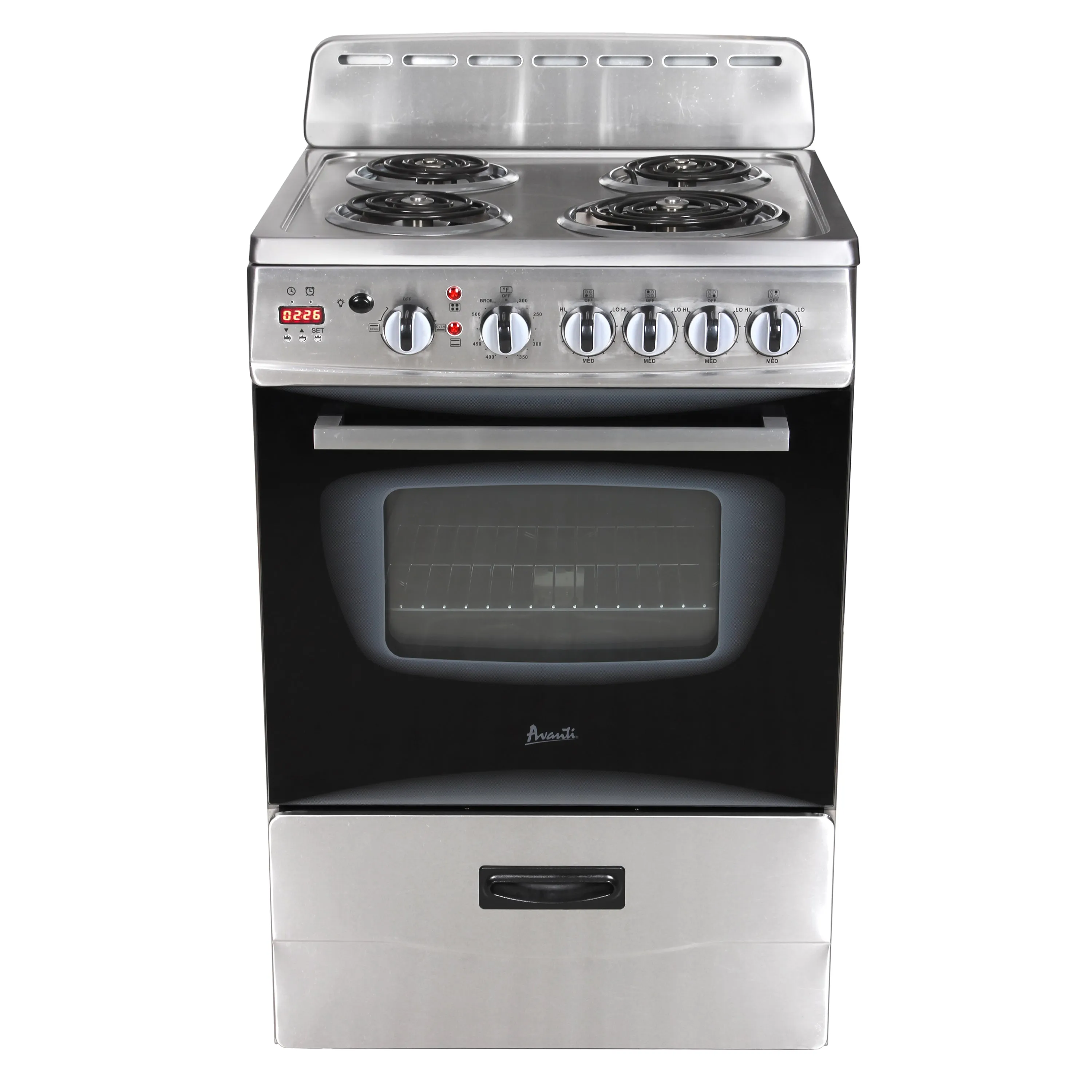 Avanti - ERU240P3S. Avanti 24 Electric Range Oven with Framed Glass Door. in Stainless Steel