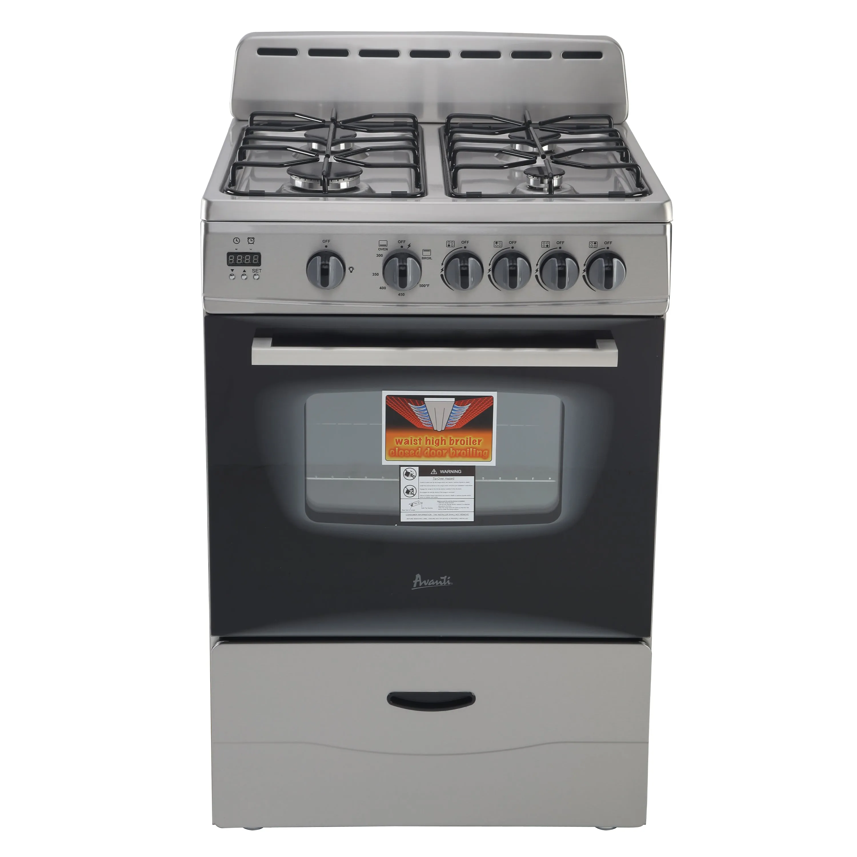 Avanti - GR2416CSS. Avanti 24 Compact Gas Range Oven. in Stainless Steel