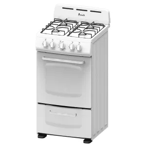 Avanti - GRO20P0W. Avanti 20 Gas Range Oven with Solid Metal Door. in White