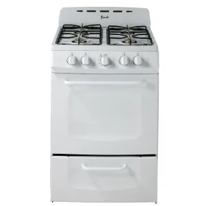 Avanti - GRO24P0W. Avanti 24 Gas Range Oven with Solid Metal Door. in White