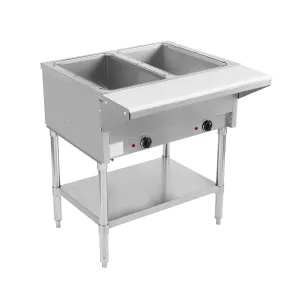 BevLes - BVST-2-120. BevLes 2 Well Electric Steam Table. 120V. in Silver