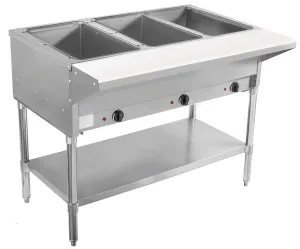 BevLes - BVST-3-120. BevLes 3 Well Electric Steam Table. 120V. in Silver