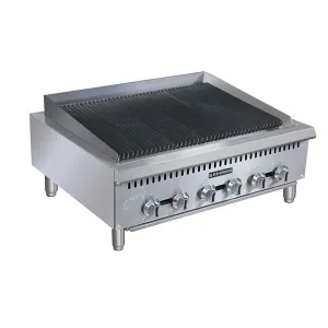 Black Diamond - BDCTC-36. Heavy Duty Gas Charbroiler. 6 Burner. 120K Ng