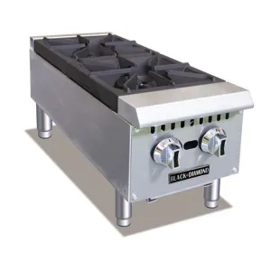 Black Diamond - BDCTH-12. Heavy Duty Gas Hotplate. 2 Burner. 50K Ng
