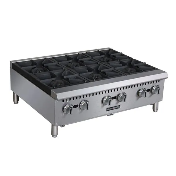 Black Diamond - BDCTH-36. Heavy Duty Gas Hotplate. 6 Burner. 150K Ng