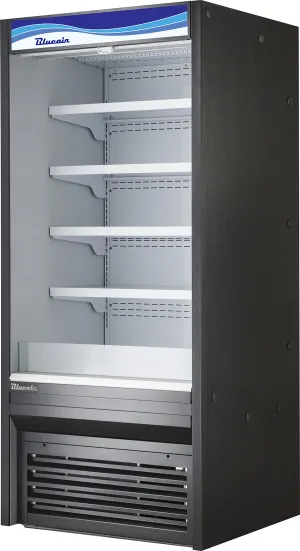 Blue Air - BOD-48S. 48 W x 32-1/2 D. Vertical Open Display Case. Solid Side Panel