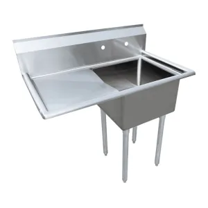 Chef AAA - 41855. Commercial 1 Compartment Pot Sink 3.5 1 Drain Board NSF