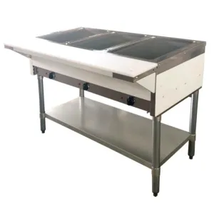Chef AAA - FW-CN-0003-H. Commercial 44 Electric Steam Table with 3 Pan Size Tray