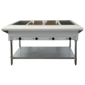 Chef AAA - FW-CN-0004-DH. Commercial 58 Electric Steam Table with 4 Pan Size Tray