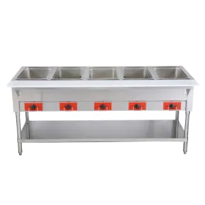 Chef AAA - FW-CN-0005-F. Commercial 72 Electric Steam Table with Cutting Board and Under-Shelf