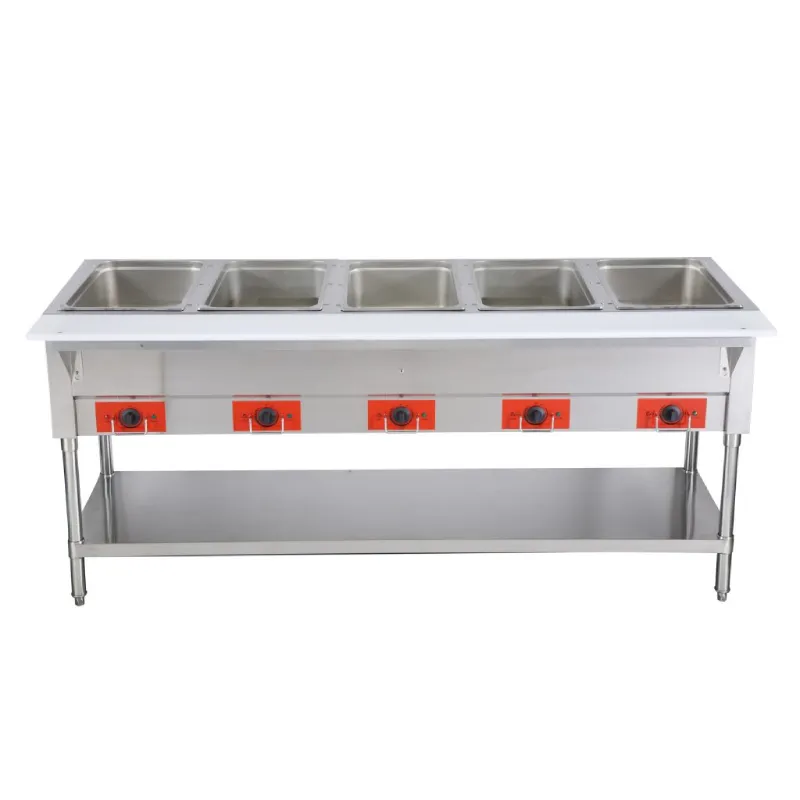 Chef AAA - FW-CN-0005-F. Commercial 72 Electric Steam Table with Cutting Board and Under-Shelf