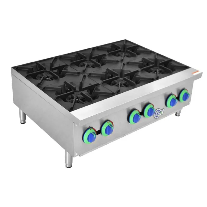 Chef AAA - KF-HP36-M. Commercial 36 Hot Plate Countertop 6 Burner Gas