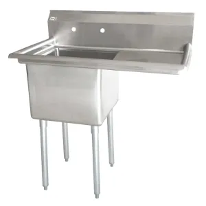 Chef AAA - One Tub Pot Sink 3.5 Inch Center Drain Right Drain Board | 43784