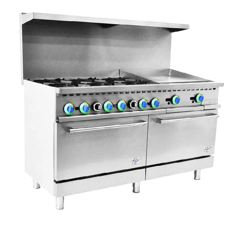 Chef AAA - R60-24MG. Commercial 60 6 Burner with24 Griddle Gas Oven Range