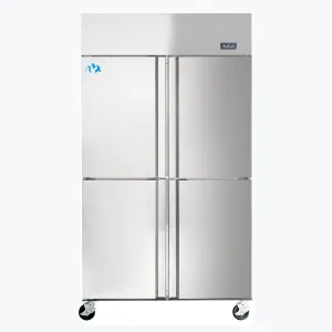 Chef AAA - SCD-880F. Commercial Solid 4 Half Door Reach-In Freezer 32 cu.ft.