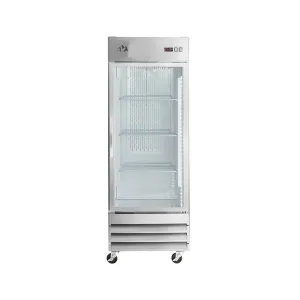 Chef AAA - SS-1R-G-HC. Commercial 29 Reach-In Refrigerator Stainless Steel Glass Door 23 cu.ft.
