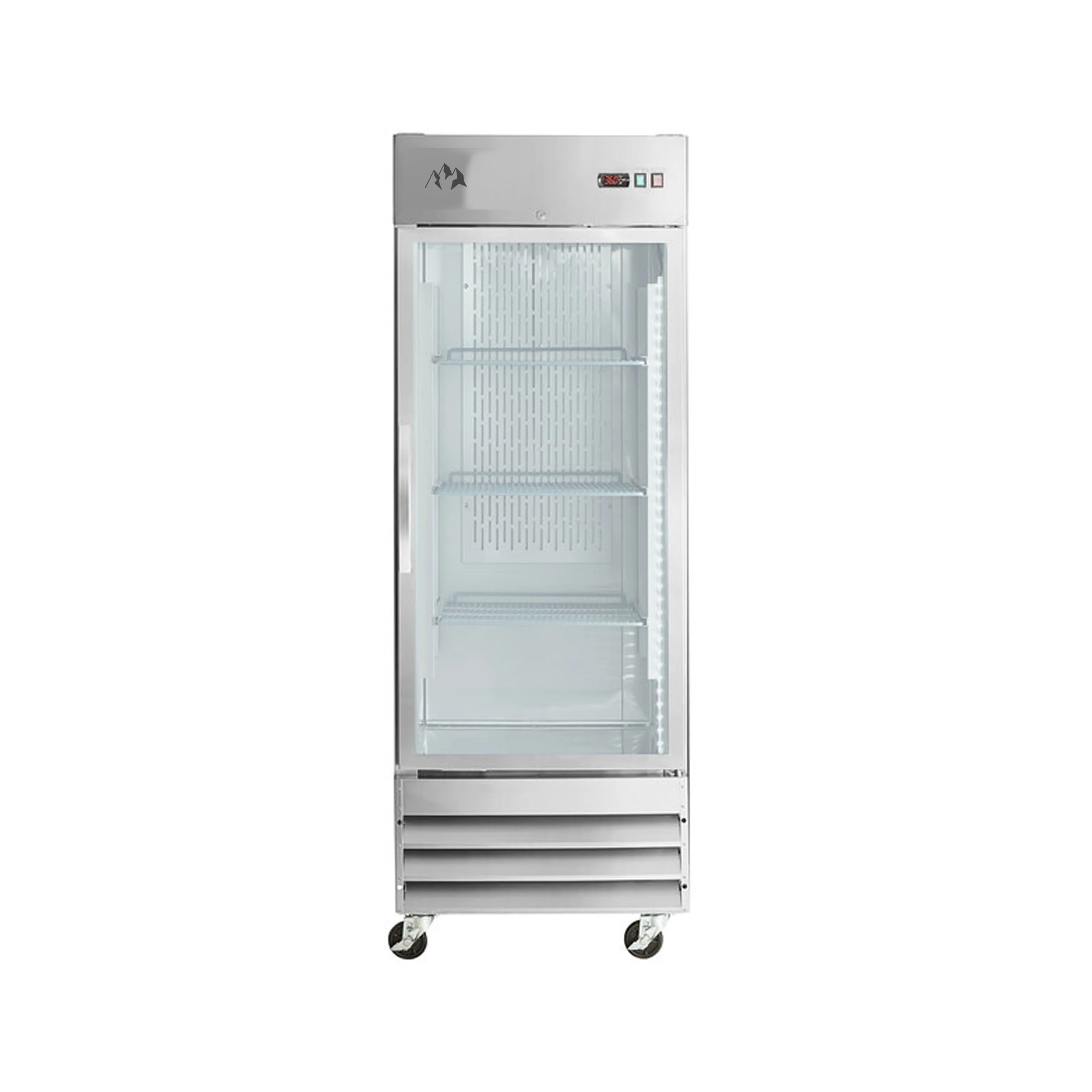 Chef AAA - SS-1R-G-HC. Commercial 29 Reach-In Refrigerator Stainless Steel Glass Door 23 cu.ft.