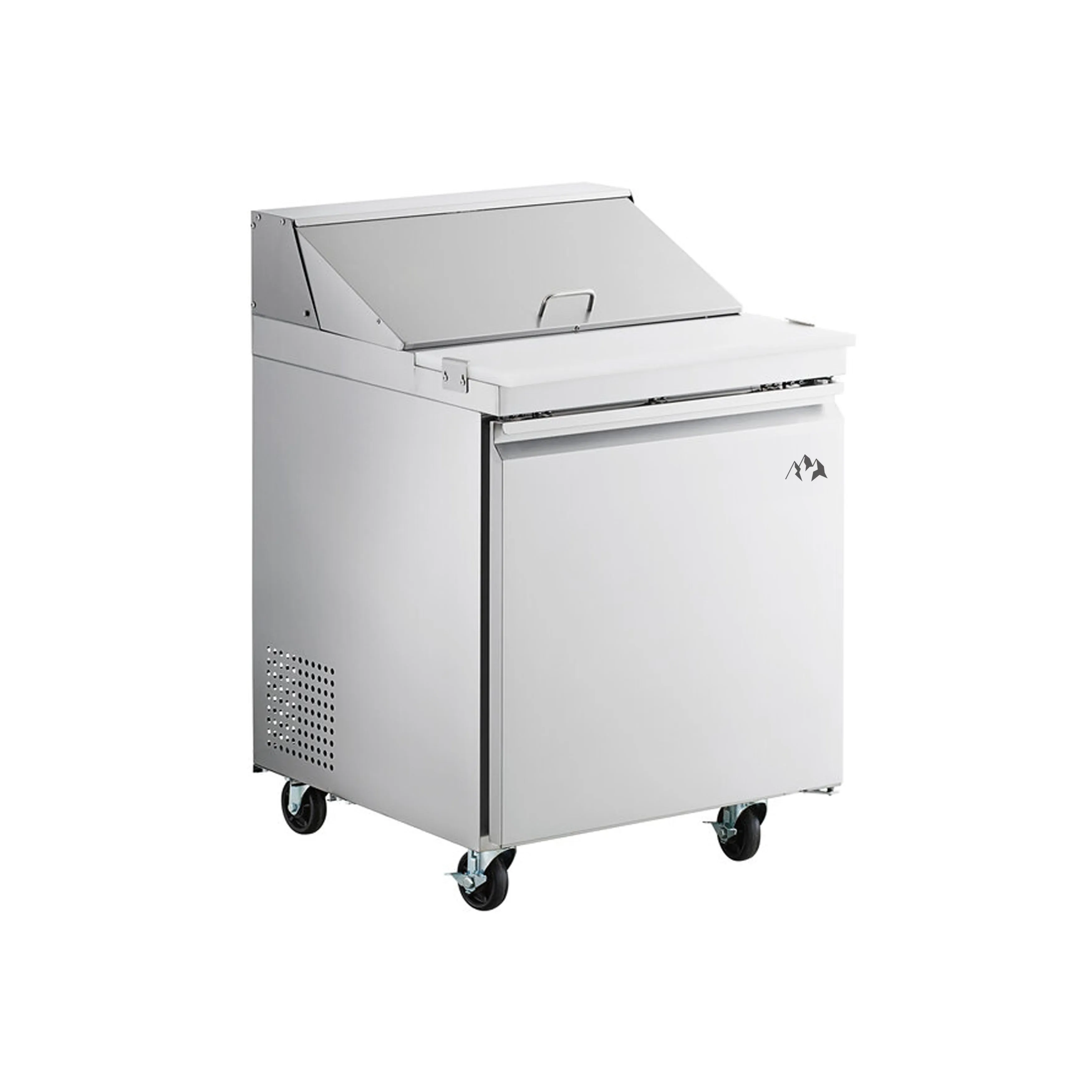 Chef AAA - SS-PT-27-HC. Commercial 27 Sandwich Prep Table Refrigerator 6 Pans 1 Door Stainless Steel 6 cu.ft.