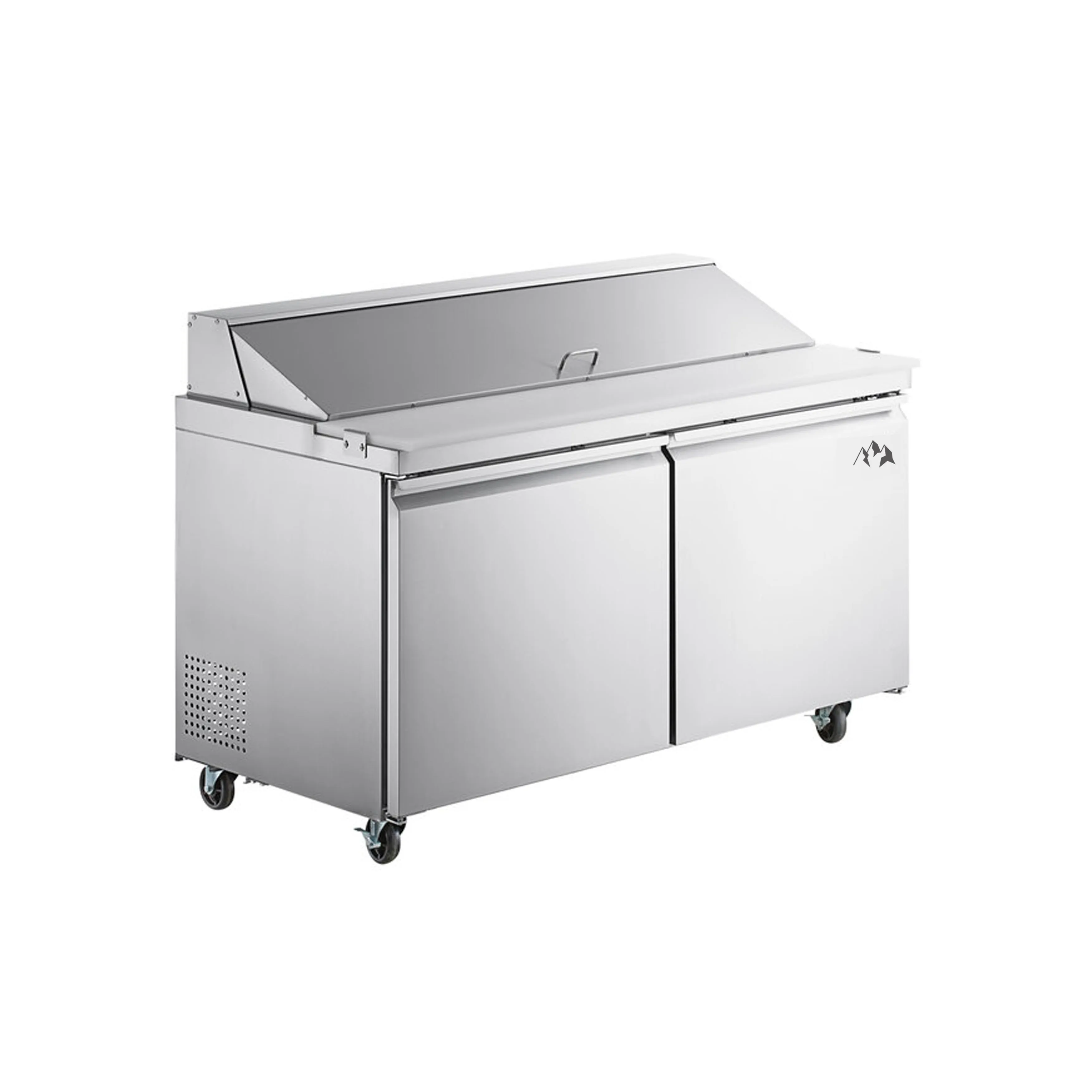 Chef AAA - SS-PT-60M-HC. Commercial 60 Sandwich Prep Table Refrigerator MEGA TOP 24 Pans 2 Door Stainless Steel 15 cu.ft.