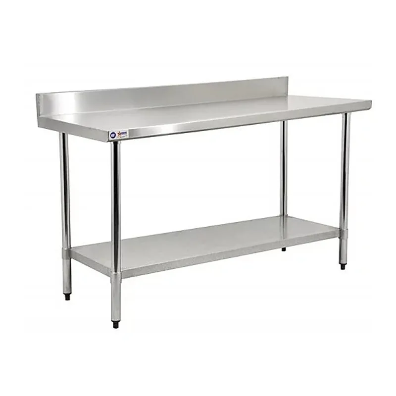 Chef AAA - SSWT3030. Commercial Work Table Stainless Steel Size 30x30x34 w/ 4 Backsplash NSF