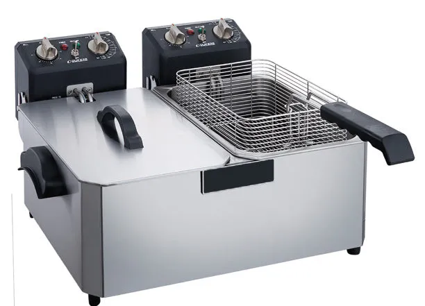 Chef AAA - TCF15ED. 30lb Two Basket Electric Countertop Deep Fryer