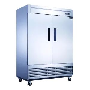 Dukers - D55F. Commercial 55 2 Solid Door Reach-In Freezer Stainless Steel 40.74 cu.ft.