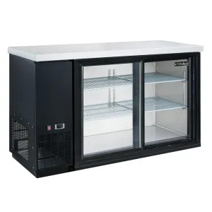 Dukers - DBB48-S2. Commercial 2 Sliding Door Back Bar and Beverage Cooler 11.23 cu.ft.