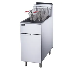 Dukers - DCF3-LPG. Commercial 40Lbs Deep Fryer with 3 Tube Burners Liquid Propane Gas BTU90000