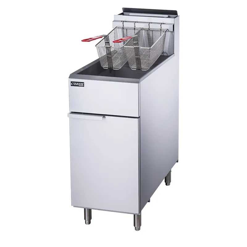 Dukers - DCF4-LPG. Commercial 50Lbs Deep Fryer with 4 Tube Burners Liquid Propane Gas BTU120000