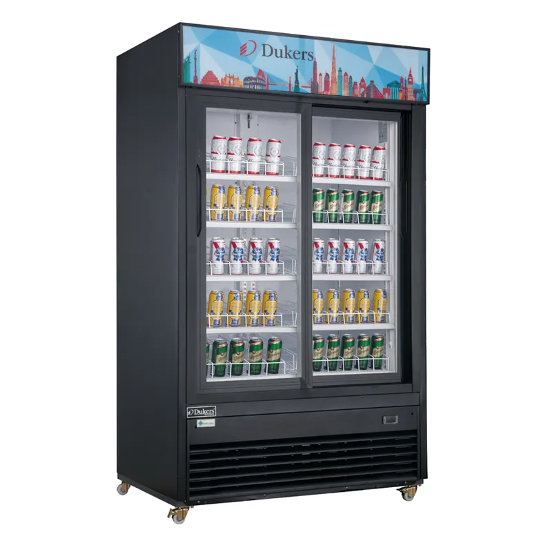 Dukers - DSM-40SR. Commercial 47 2 Glass Door Merchandiser Refrigerator 39cu.ft NSF