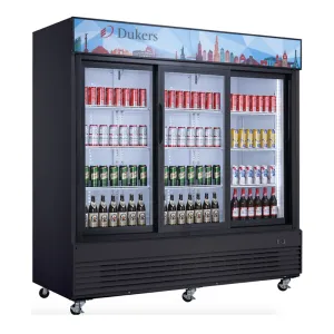 Dukers - DSM-68SR. Commercial 3 Glass Door Merchandiser Refrigerator 69cu.ft. NSF