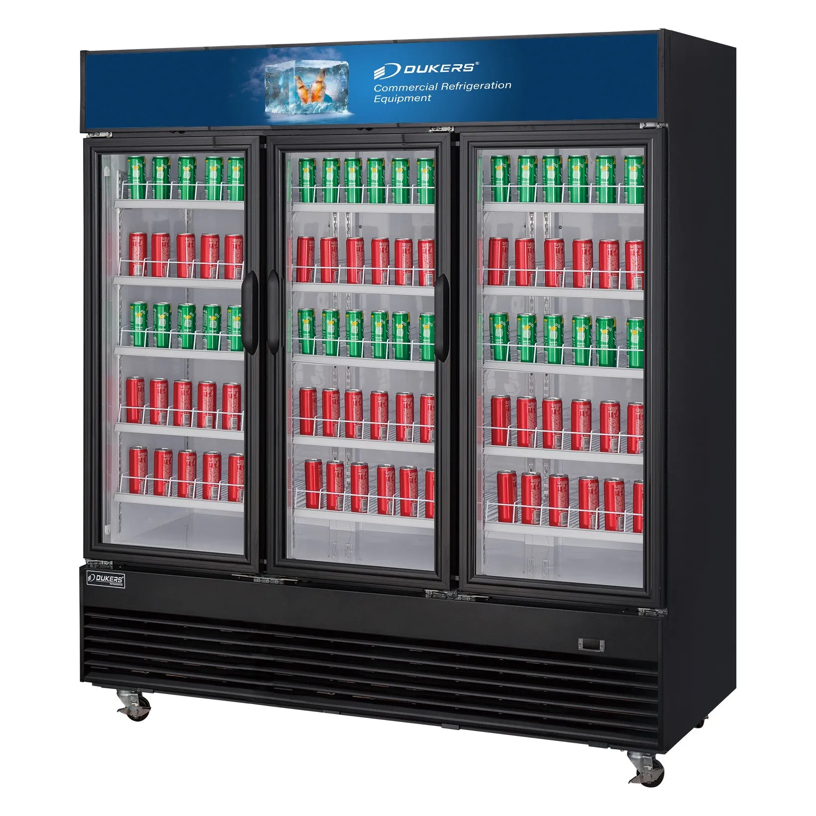 Dukers - DSM-69R. Commercial 3 Glass Door Merchandiser Refrigerator 69.4 cu.ft. NSF