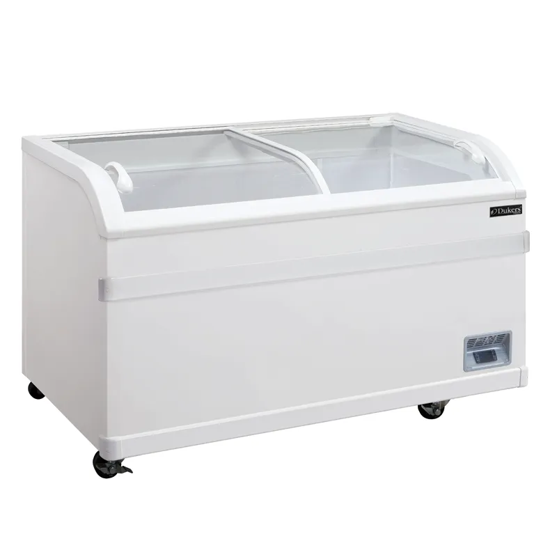 Dukers - WD-500Y. Commercial 56 Glass Door Frozen Food or Ice Cream Chest Freezer Display