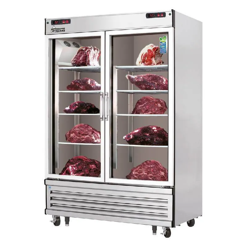 Everest - EDA2 Commercial 52 Two Glass Door Meat Aging Thawing Cabinet Refrigerator