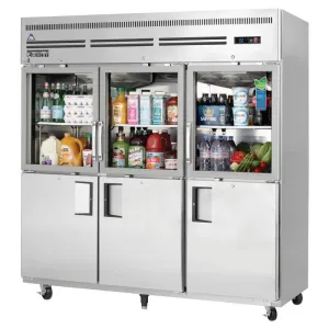 Everest - EGSH6. Commercial 74 3 Glass 3 Solid Door Reach-In Refrigerator 71 cu.ft.