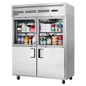 Everest - EGSWH4. Commercial 59 Reach-In Refrigerator 2 Glass 2 Solid Door 55cu.ft.