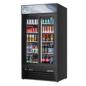 Everest - EMGR33B. Commercial 39 2 Sliding Glass Door Merchandiser Refrigerator 33 cu.ft.