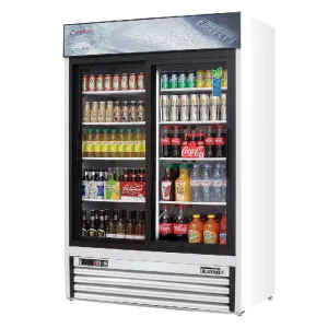 Everest - EMGR48. Commercial 53 2 Sliding Glass Door Merchandiser Refrigerator 48 cu.ft.