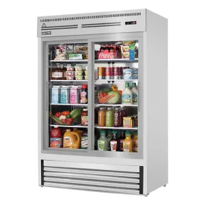 Everest - EMGR48-SS. Commercial 53 2 Sliding Glass Door Merchandiser Refrigerator 48 cu.ft.