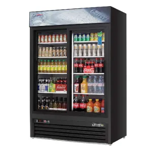 Everest - EMGR48B. Commercial 53 2 Sliding Glass Door Merchandiser Refrigerator 48 cu.ft.