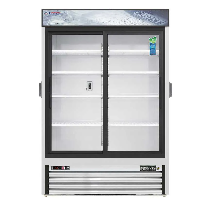 Everest - EMGR48C. Commercial 53 2 Sliding Glass Door Chromatography Merchandiser Refrigerator 48 cu .ft.