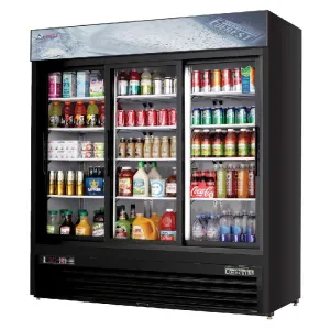 Everest - EMGR69B. Commercial 72 3 Sliding Glass Door Merchandiser Refrigerator 69 cu. ft.