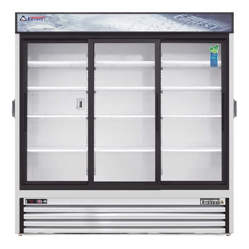 Everest - EMGR69C. Commercial 72 3 Sliding Glass Door Chromatography Merchandiser Refrigerator 69 cu. ft.