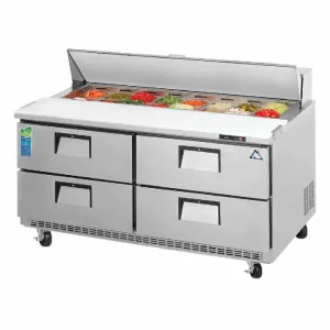 Everest - EPBNWR2-D4. Commercial 47 12 Pan Salad Sandwich Food Prep Table Refrigerator Four Drawers