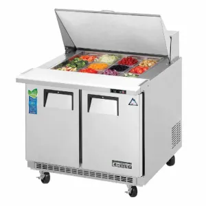 Everest - EPBSR2. Commercial 35 12 Pan Salad Sandwich Food Prep Table Refrigerator Two Section Mega Top